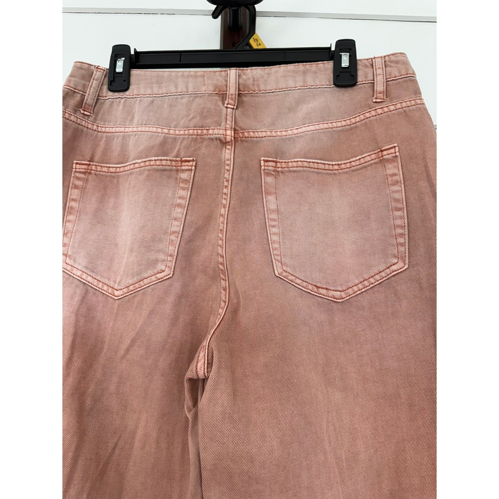#D- 024- Vervet Pink Distressed Wide Leg High Rise Jeans V2736BM Womens 29 - Picture 6 of 9